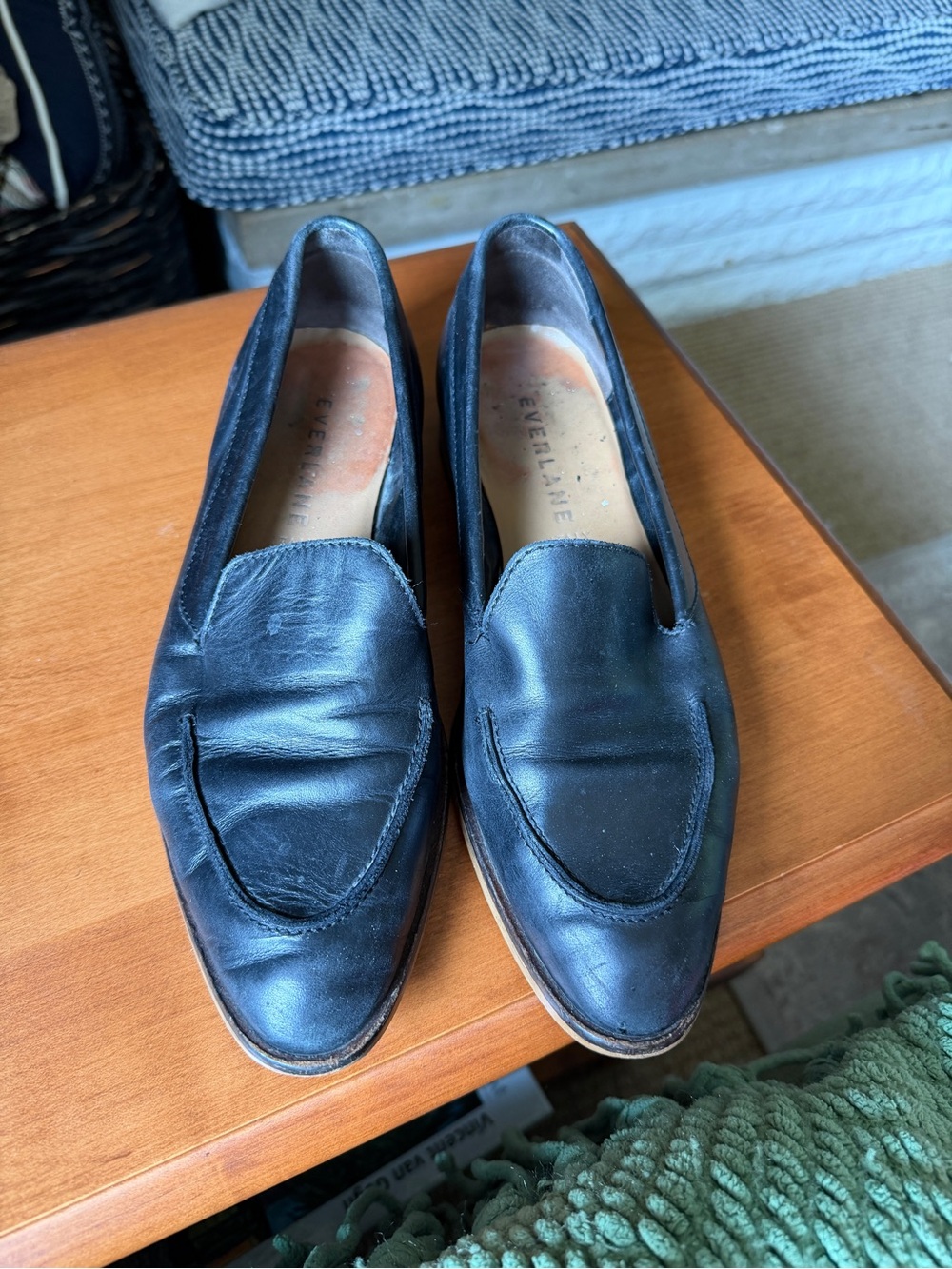 Everlane Black Leather Women’s Slip-On Loafers
